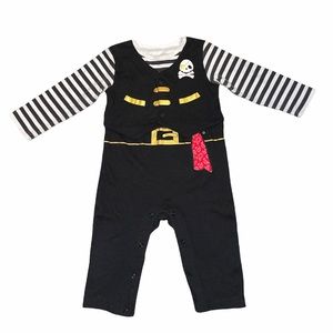 18M Pirate Jumpsuit Romper Black and White Stripes Halloween Costume One Piece